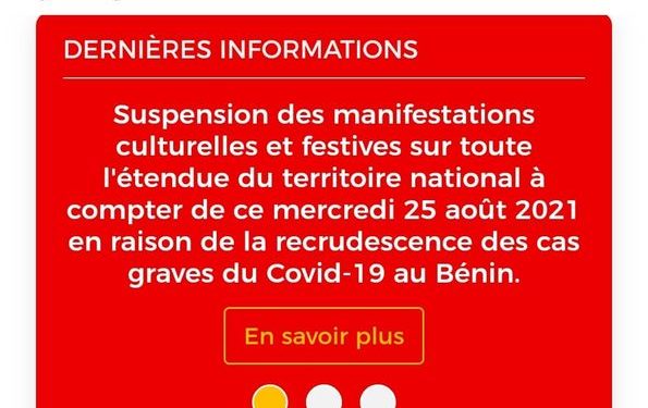 Bénin/Covid-19 : Suspension des activités culturelles et festives sur toute l’étendue du territoire