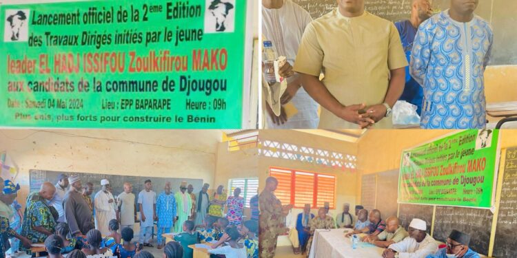 Djougou : Le jeune leader El Hadj Issifou Zoulkifirou Mako offre des TD gratuitement aux candidats.