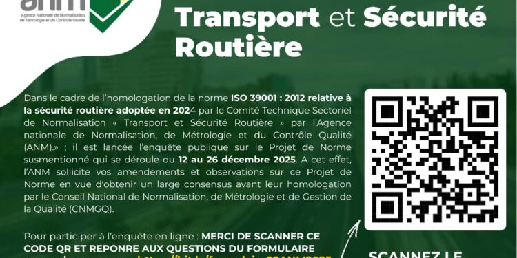 Bénin : l’Agence nationale de Normalisation, de Métrologie et du Contrôle Qualité (ANM) à besoin de votre avis